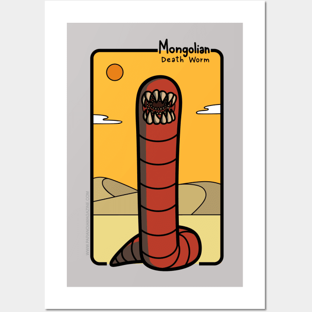 The Mongolian Death Worm! Wall Art by The Paranoia Store